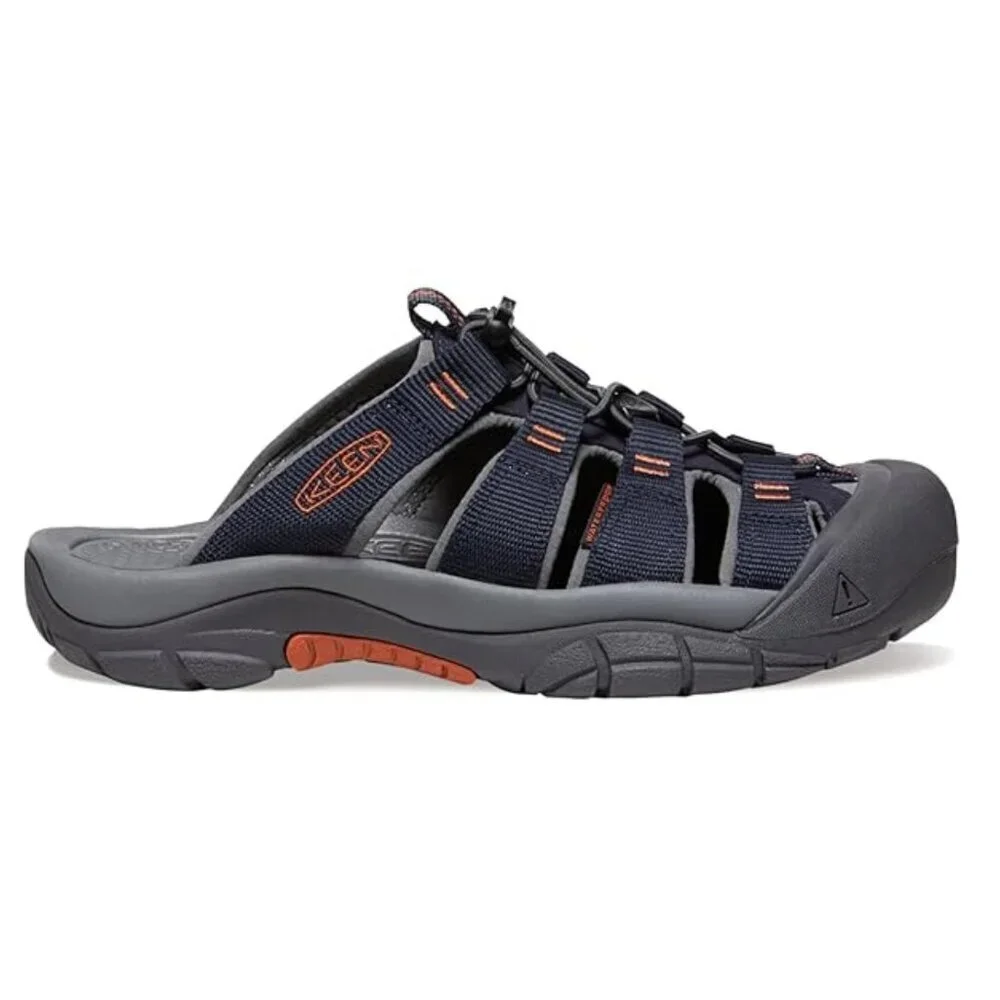 NEW KEEN Men's Newport Closed Toe Slip On Slide Sandals Sky Captain/Bombay Brown